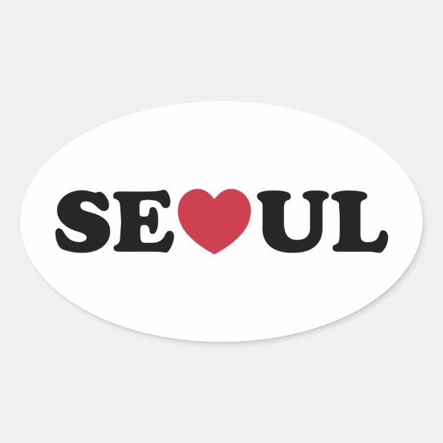 Sticker Ovale Séoul Love Heart (Devant)