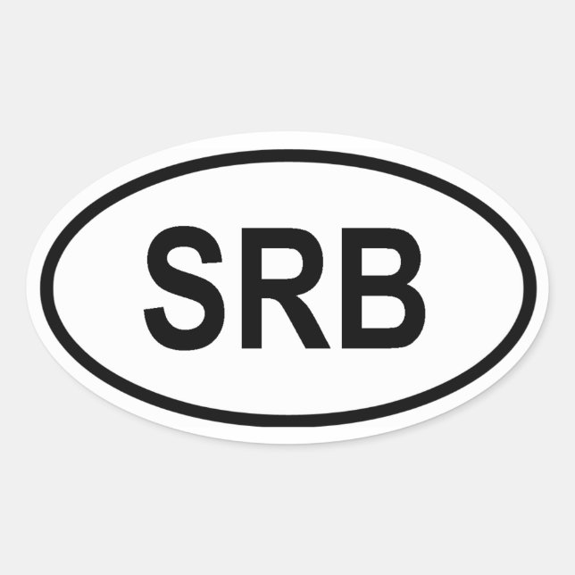 Sticker Ovale Serbie "SRB" (Devant)