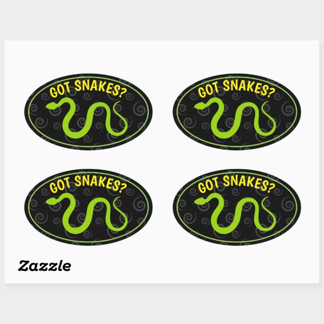 Sticker Ovale Serpent (Feuille)