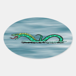 Sticker Ovale Serpent de mer