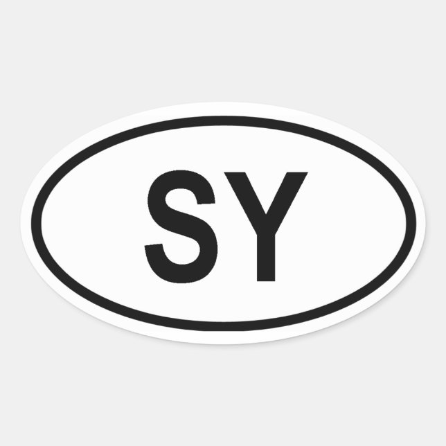 Sticker Ovale Seychelles "SY" (Devant)