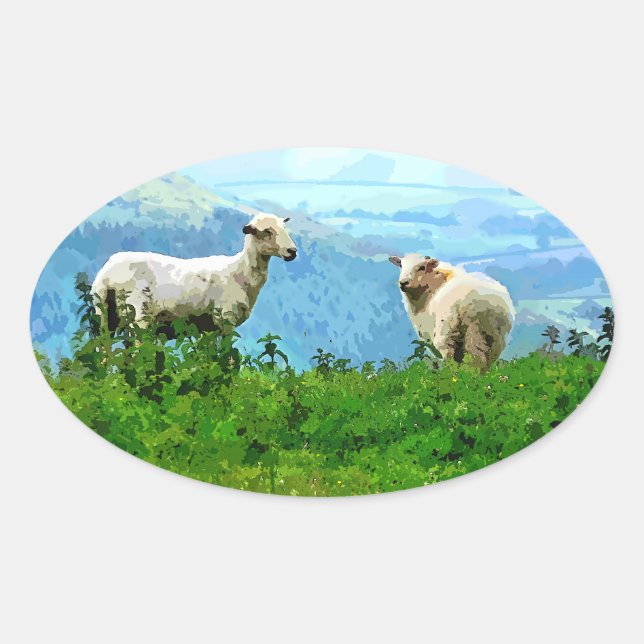 STICKER OVALE SHEEP DE MONTAGNE (Devant)