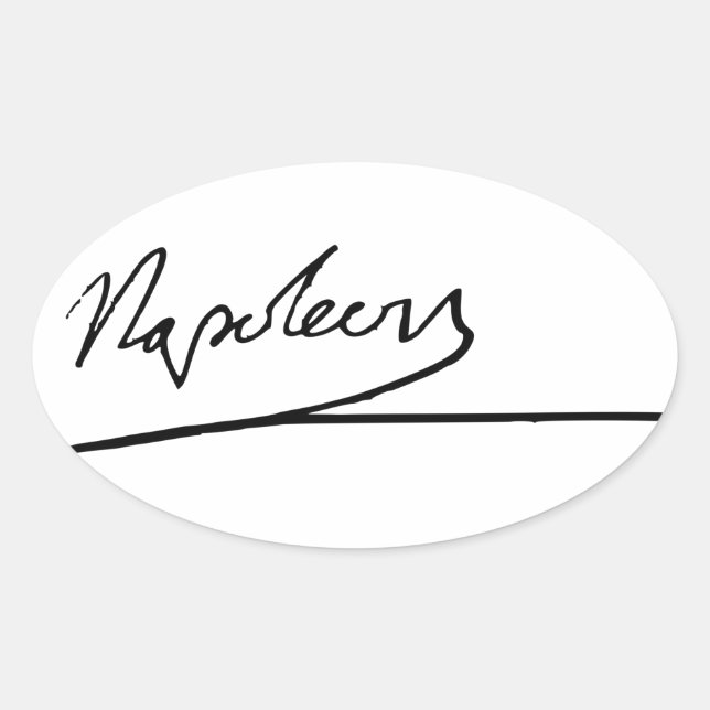 Sticker Ovale Signature Napoléon Bonaparte (Devant)