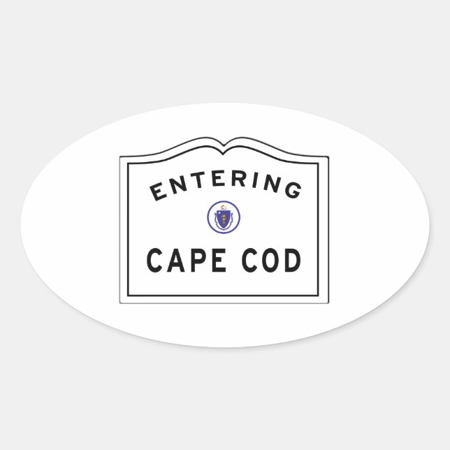 Sticker Ovale Signe Cape Cod MA (Devant)
