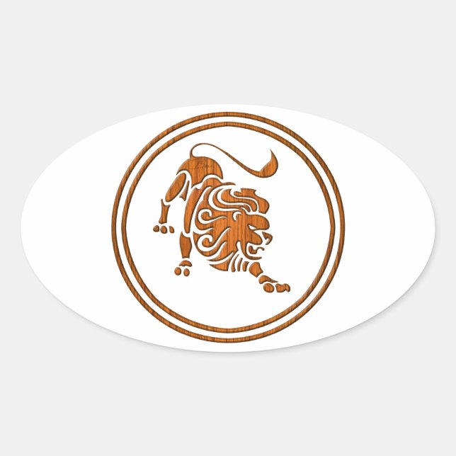 Sticker Ovale SIGNE D'Astrologie Lion Lion Lion Leo (Devant)