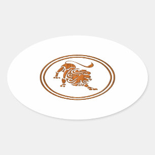 Sticker Ovale SIGNE D'Astrologie Lion Lion Lion Leo