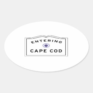 Sticker Ovale Signe entrant de Cape Cod mA