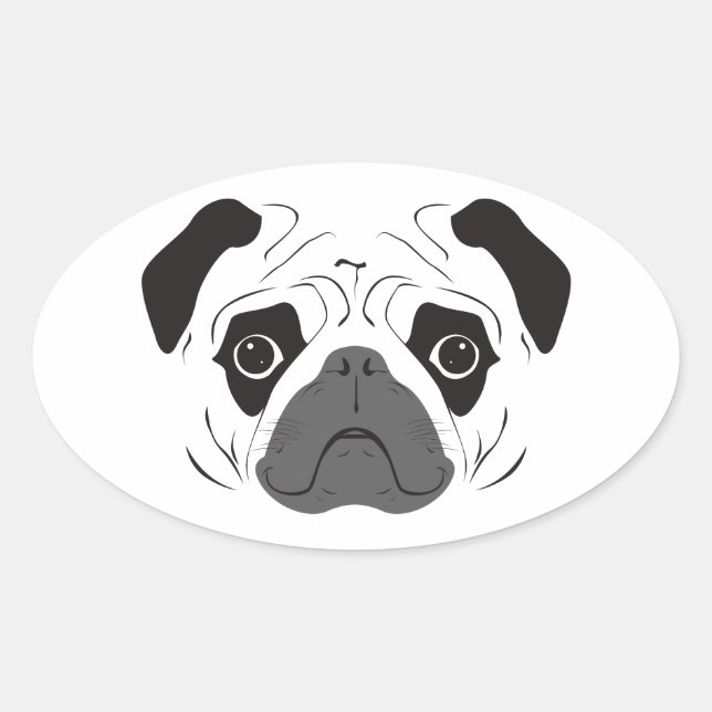 Sticker Ovale Silhouette carlin (Devant)