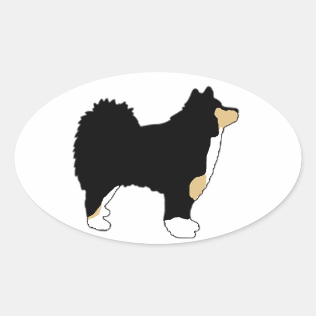Sticker Ovale silhouette finlandaise couleur lapon (Devant)
