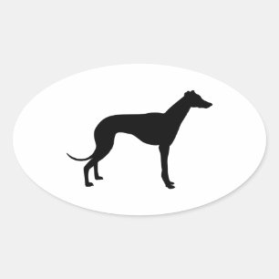 Sticker Ovale Silhouette Greyhound