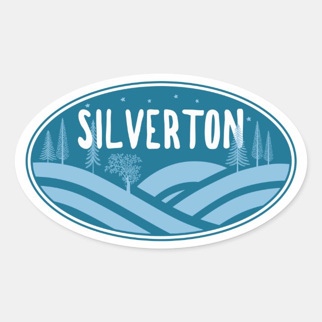 Sticker Ovale Silverton Colorado Extérieur (Devant)