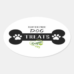 Sticker Ovale Simple Black & White Vega Chien Treat