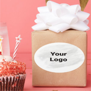 Sticker Ovale Simple logo personnalisé minimal élégant ici entre