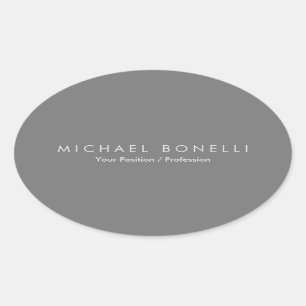 Sticker Ovale Simple minimaliste minimaliste élégant gris modern