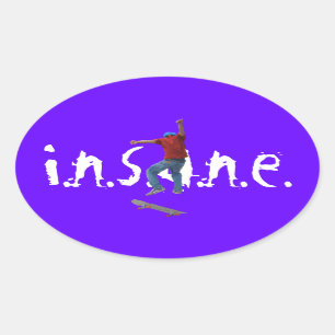 Sticker Ovale Skateboarder obtenir quelques Air Action Street Ku