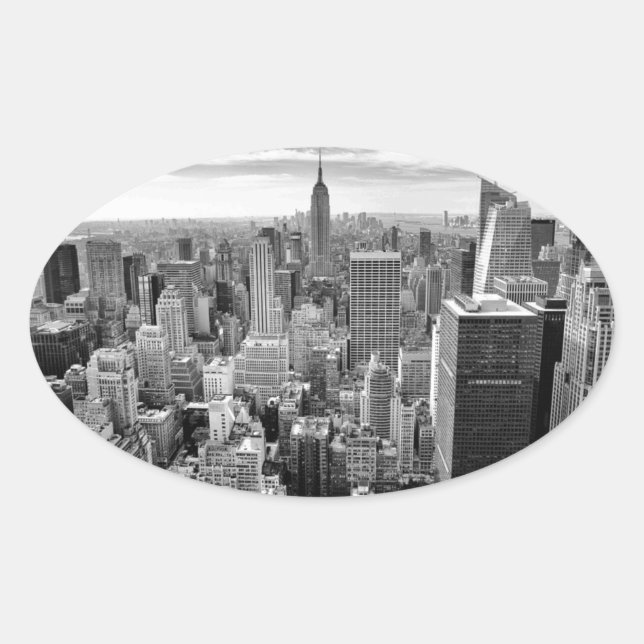Sticker Ovale Skyline de New York (Devant)