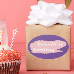 Sticker Ovale slogan de beaux sentiments