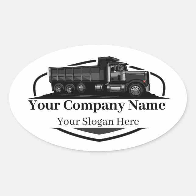 Sticker Ovale Société professionnelle de camionnage de camions (Devant)