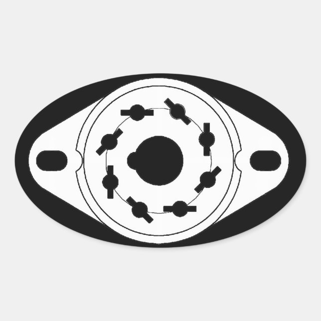 Sticker Ovale Socket à tube audiophile (Devant)