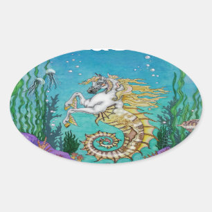 Sticker Ovale Sous WaterHorse