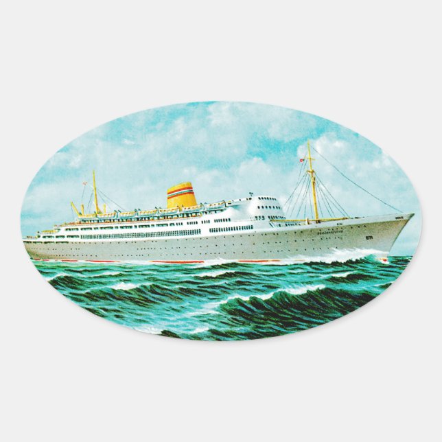 Sticker Ovale ss Bergensfjord en mer (Devant)