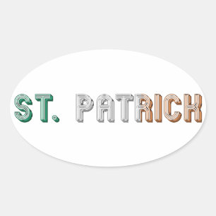 Sticker Ovale St. Patrick Irlande Irlande Irlande St. Paddy Typo