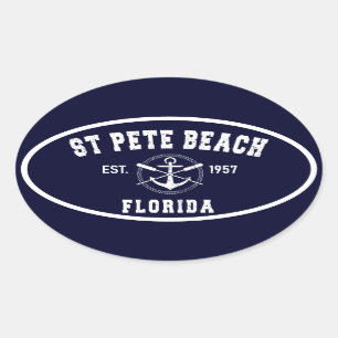 Sticker Ovale St Pete Beach Floride Fl Vintage