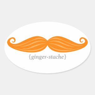 Sticker Ovale Stache-gingembre