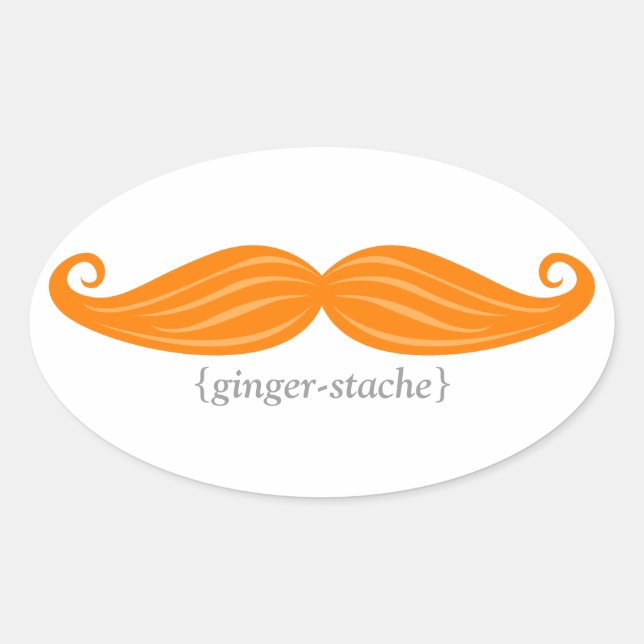 Sticker Ovale Stache-gingembre (Devant)