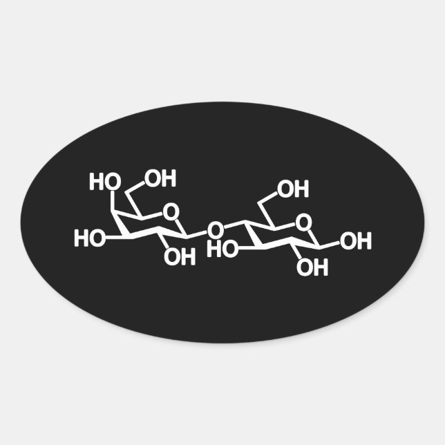 Sticker Ovale Structure du lait lactose (Devant)