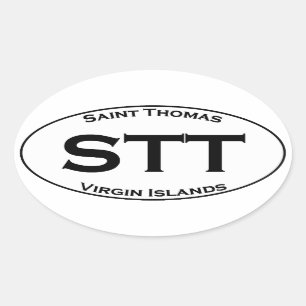 Sticker Ovale STT - Iles Vierges de Saint Thomas Euro Style Oval