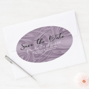 Sticker Ovale Stylish Old Lavender frappe "Save the Date"
