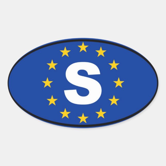 Sticker Ovale Suède S Union Européenne (Devant)