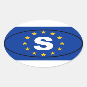 Sticker Ovale Suède S Union Européenne