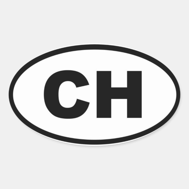 Sticker Ovale Suisse - CH - Europe (Devant)