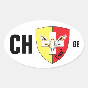Sticker Ovale Suisse Svizzera Svizra Switzerland Kleber