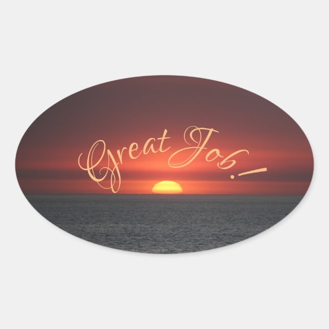 Sticker Ovale Super boulot ! (Devant)