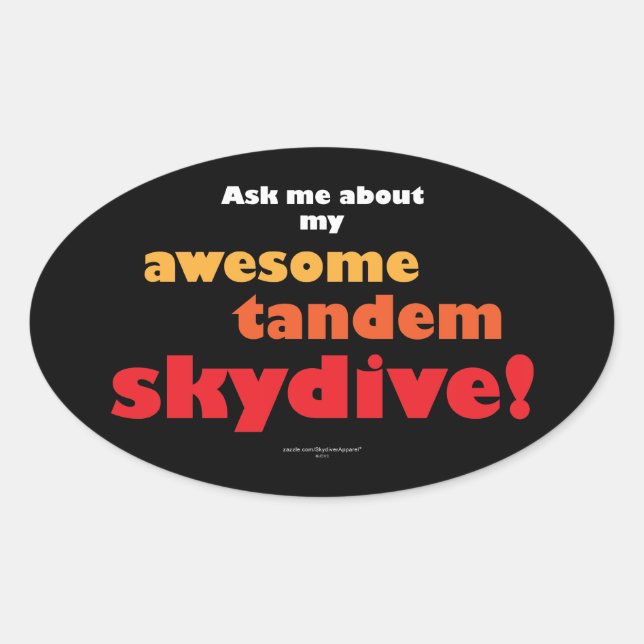 Sticker Ovale Super Tandem Skydive (Devant)