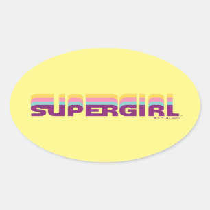 Sticker Ovale Supergirl Retro Colorshift Graphic