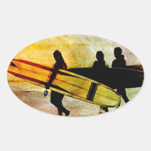 Sticker Ovale Surf