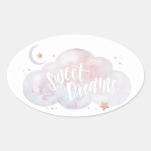 Sticker Ovale Sweet Dreams Stwood Party Favoriser les autocollan