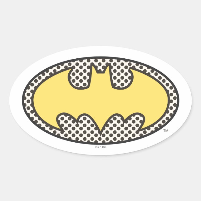 Sticker Ovale Symbole Batman | Logo d'affichage (Devant)