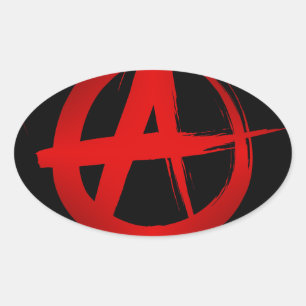 Sticker Ovale Symbole d'anarchie