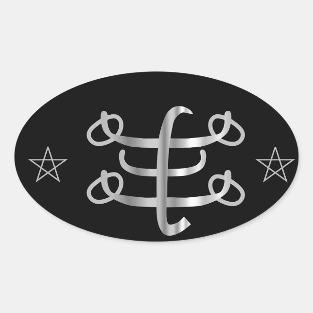 Sticker Ovale Symbole de la pierre - icône religieuse bahaï (Devant)
