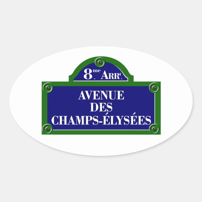 Sticker Ovale Symbole de l'avenue des Champs-Elysées, Paris (Devant)