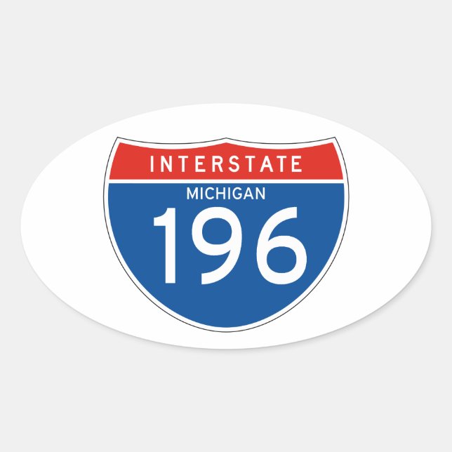 Sticker Ovale Symbole Interstate 196 - Michigan (Devant)