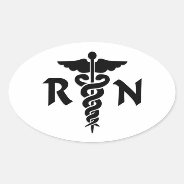 Sticker Ovale Symbole Médicale des infirmières et infirmiers de  (Devant)