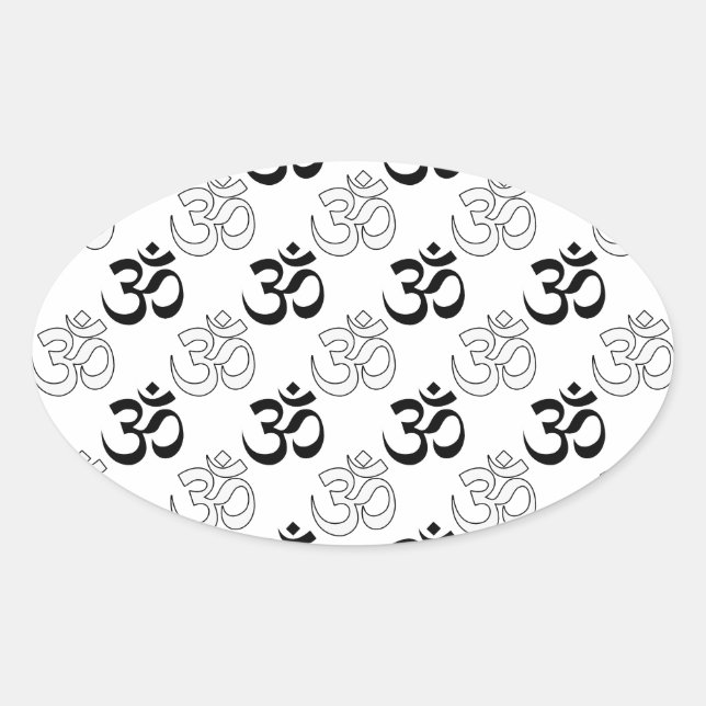 Sticker Ovale Symbole Om, Aum (Devant)