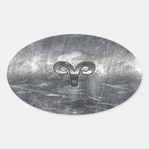 Sticker Ovale SYMBOLE Zodiaque Aries Style industriel