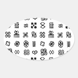 Sticker Ovale Symboles africains Adinkra
